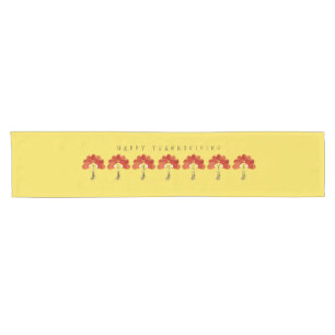 Family Thanksgiving Turkeys Short Table Runner