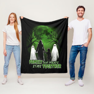 Family That Haunts Together Stays Together Fleece Blanket