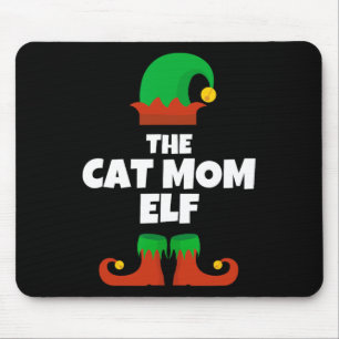 Family The Cat Mum Elf Christmas Matching Pj Pajam Mouse Pad