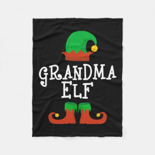 Family The Grandma Elf Christmas Pj Pajama Matchin Fleece Blanket