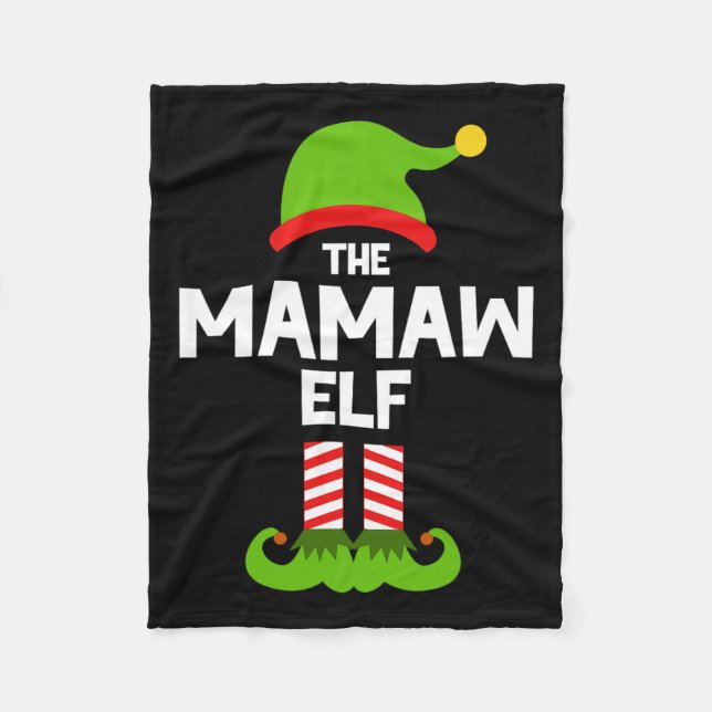 Family The Mamaw Elf Christmas Matching Pajama Pj  Fleece Blanket (Front)
