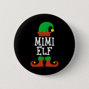 Family The Mimi Elf Christmas Matching Pj Pajama X 6 Cm Round Badge