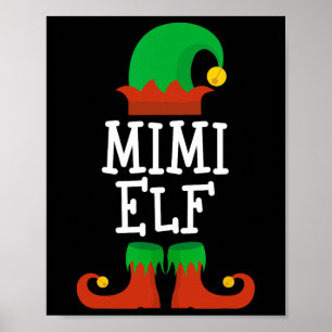 Family The Mimi Elf Christmas Matching Pj Pajama X Poster