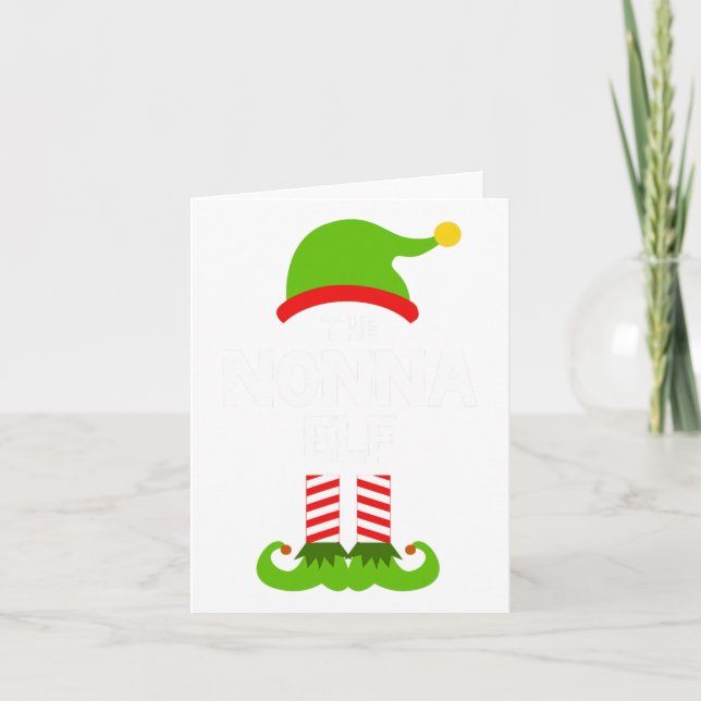 Family The Nonna Elf Christmas Matching Pajama Pj  Card (Front)