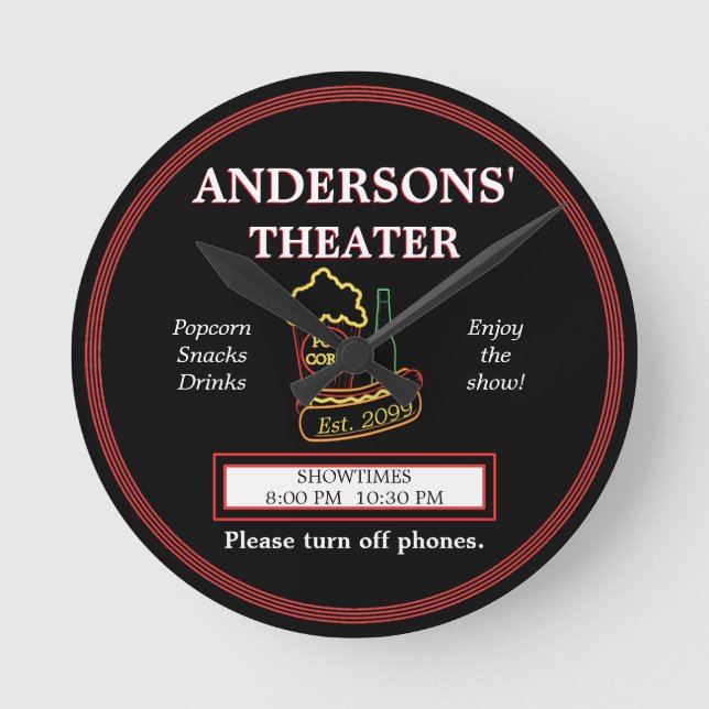 Family Theatre Theatre Wall Clock (Front)