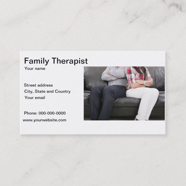 Family Therapist business card (Front)