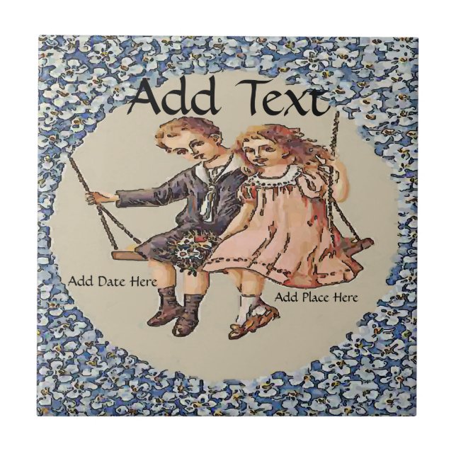 Family Tile, Dutch Look, Personalise Ceramic Tile (Front)