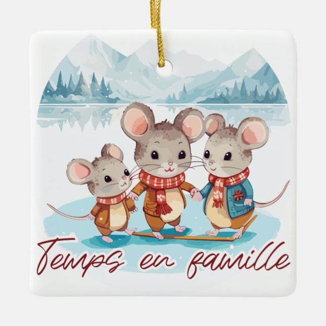 Family time ceramic ornament (Front)