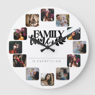 Family Time Is Everything Personalised Photo Quote Large Clock