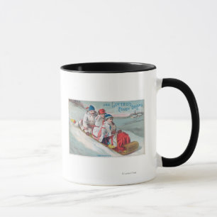 Family Tobogganing and Using Lutted Cough Mug