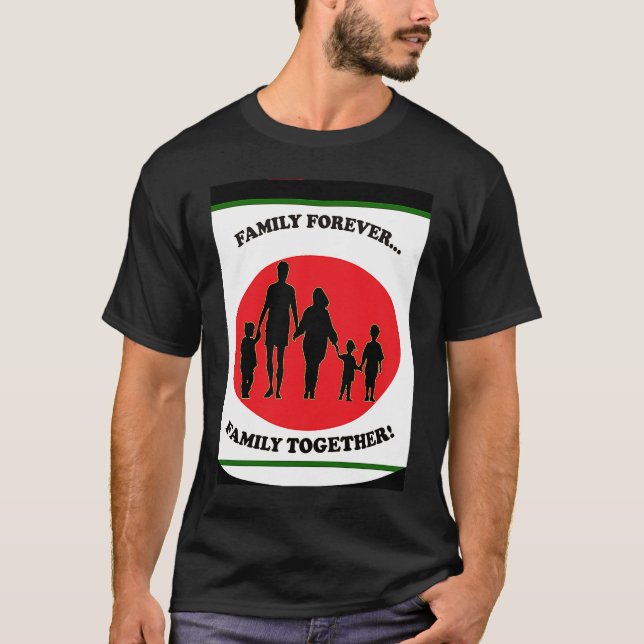 Family Together Forever Holding Hands in Unity Sil T-Shirt (Front)
