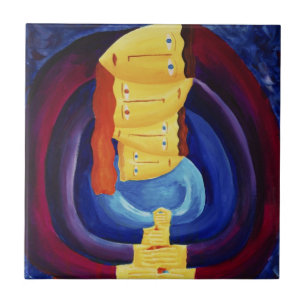 Family Together Modern Portrait Painting Art Ceramic Tile