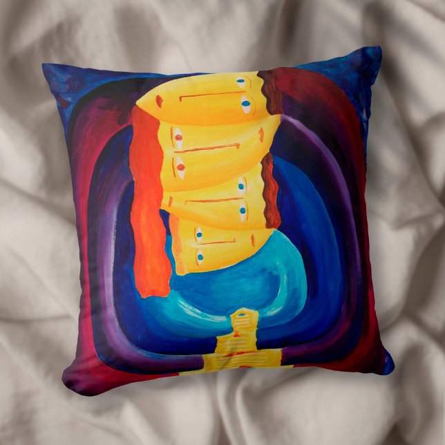 Family Together Modern Portrait Painting Art Cushion (Creator Uploaded)