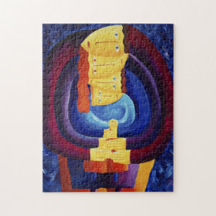 Family Together Modern Portrait Painting Art Jigsaw Puzzle