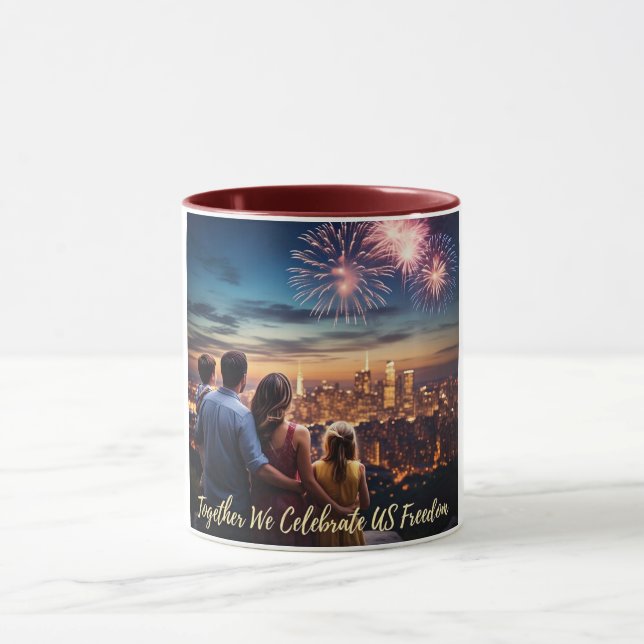 Family "Together We Celebrate US Freedom" Firework Mug (Center)