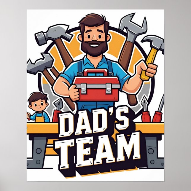 Family Tool Team Dad Digital Poster (Front)