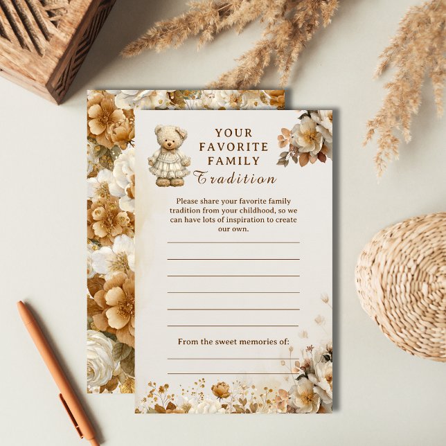 Family Tradition Baby Shower Game Rustic Teddy (Creator Uploaded)