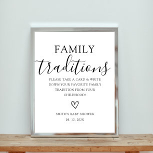 Family Traditions Baby Shower Sign