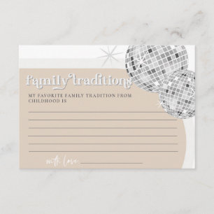 Family Traditions Disco Baby Shower Game Card