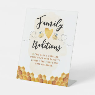 Family Traditions Honey Bumble Bee Baby Shower Pedestal Sign