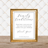 Family Traditions Minimalist Baby Shower Game