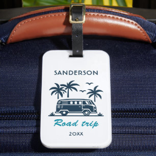Family Travel Summer Vacation Camper Van Luggage Tag