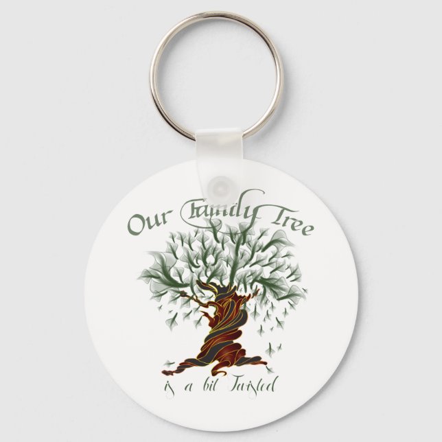 Family Tree a Bit Twisted Key Ring (Front)