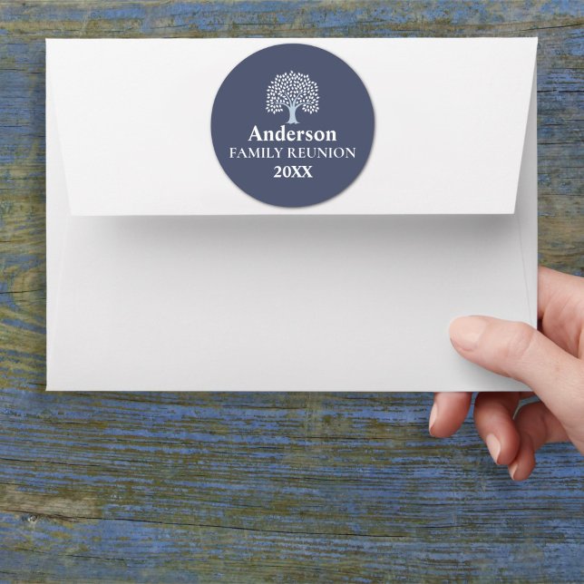 Family Tree Customisable Family Reunion Classic Round Sticker (Creator Uploaded)