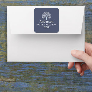 Family Tree Family Reunion Custom Name/Date Square Sticker