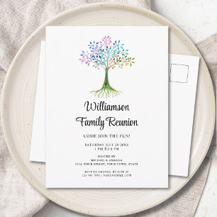 Family Tree Family Reunion  Invitation Postcard