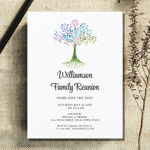 Family Tree Family Reunion  Invitation Postcard
