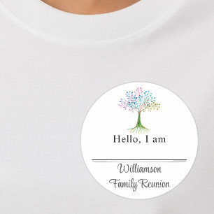 Family Tree Family Reunion Name  Classic Round Sticker
