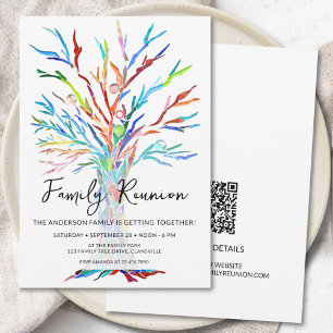 Family Tree Family Reunion QR Code Invitation