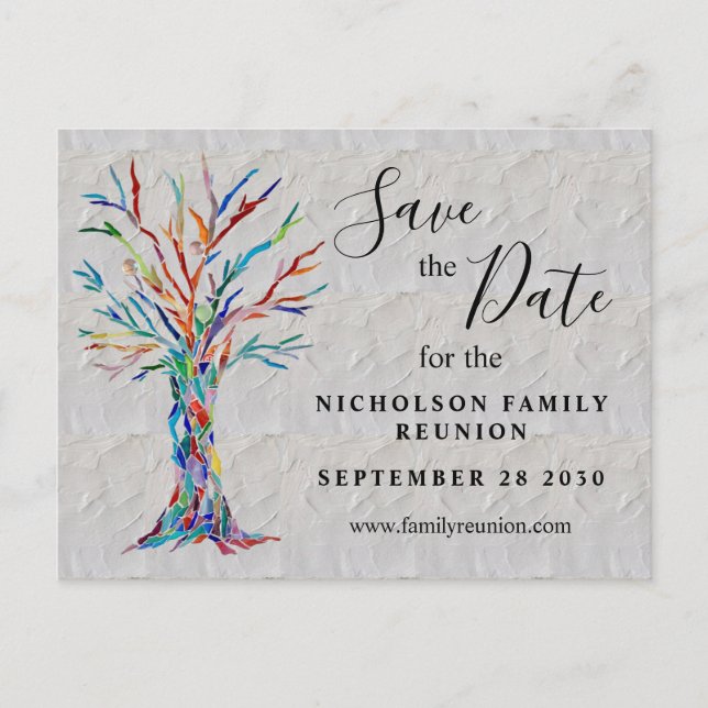 Family Tree Family Reunion Save The Date Announcement Postcard (Front)