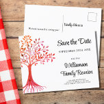 Family Tree family Reunion Save The Date Announcement Postcard<br><div class="desc">Send a Save the Date for the upcoming family reunion with this unique announcement postcard. It features a watercolor family tree and stylish typography. Easily customisable. Add a message to the back of the postcard. Use the Design Tool to change the text size, style, or colour. As we create our...</div>