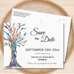Family Tree Family Reunion Save The Date Announcement Postcard<br><div class="desc">Let your family know the date of their Family Reunion with this stylish save the date postcard.
It features a family tree in rainbow colours and space for you to customise with your family name and details.
Original Mosaic © Michele Davies.</div>