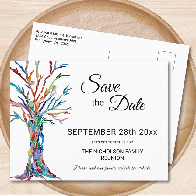 Family Tree Family Reunion Save The Date Announcement Postcard (Creator Uploaded)