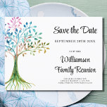 Family Tree family Reunion Save The Date Announcement Postcard<br><div class="desc">Send a Save the Date for the upcoming family reunion with this unique announcement postcard. It features a watercolor family tree and stylish typography. Easily customisable. Add a message to the back of the postcard. Use the Design Tool to change the text size, style, or colour. As we create our...</div>