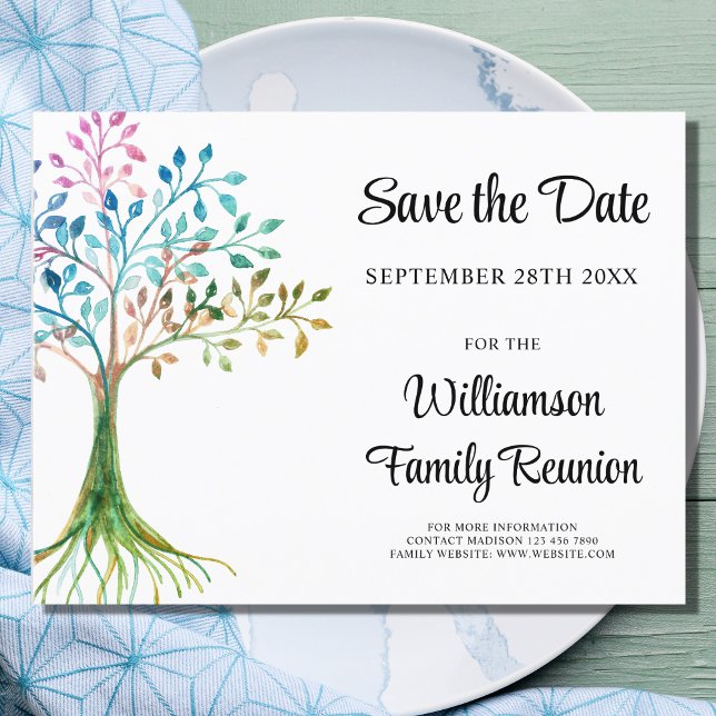 Family Tree Family Reunion Save The Date Announcement Postcard (Creator Uploaded)