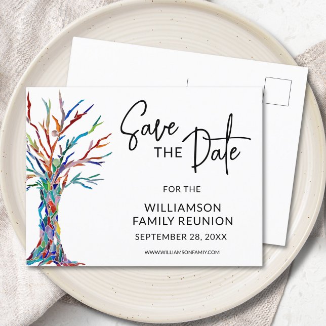 Family Tree Family Reunion Save The Date  Announcement Postcard (Creator Uploaded)