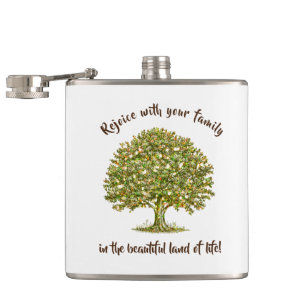 Family tree FATHER's day gift, family tree quote F Hip Flask