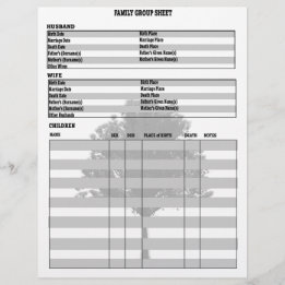 Family Tree Genealogy Group Sheet
