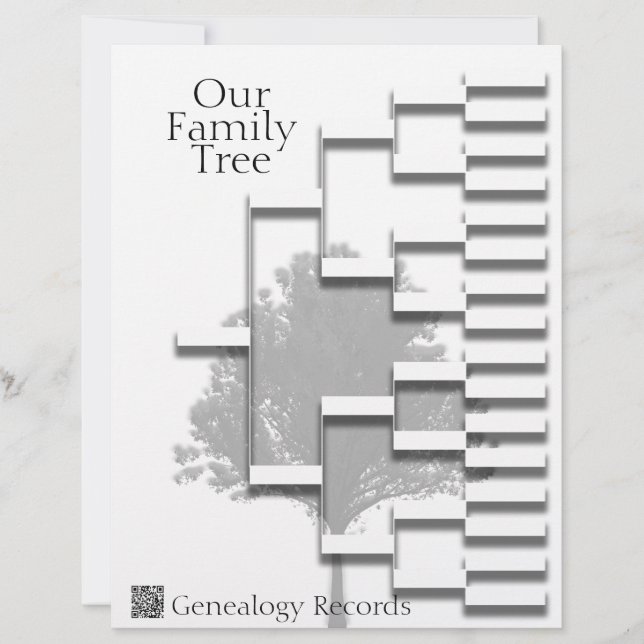 Family Tree Genealogy Pedigree QR Code (Front)