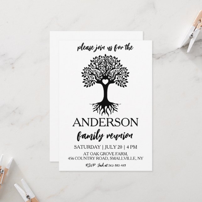 family tree get together family reunion invitation (Front/Back In Situ)