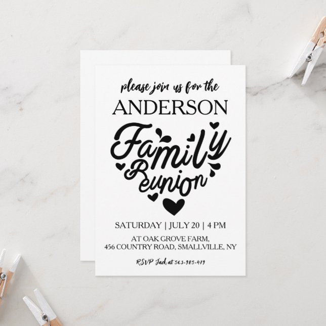 family tree get together family reunion invitation (Front/Back In Situ)