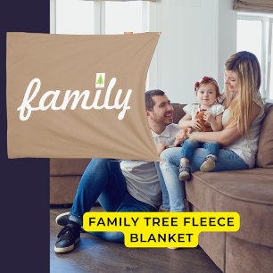 Family Tree Green Emoji Throw Blanket