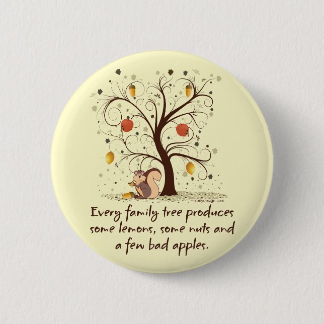 Family Tree Humour 6 Cm Round Badge (Front)