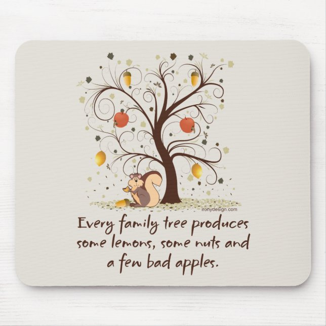 Family Tree Humour Mouse Pad (Front)