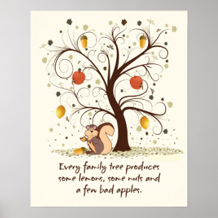 Family Tree Humour Quote Beige Poster