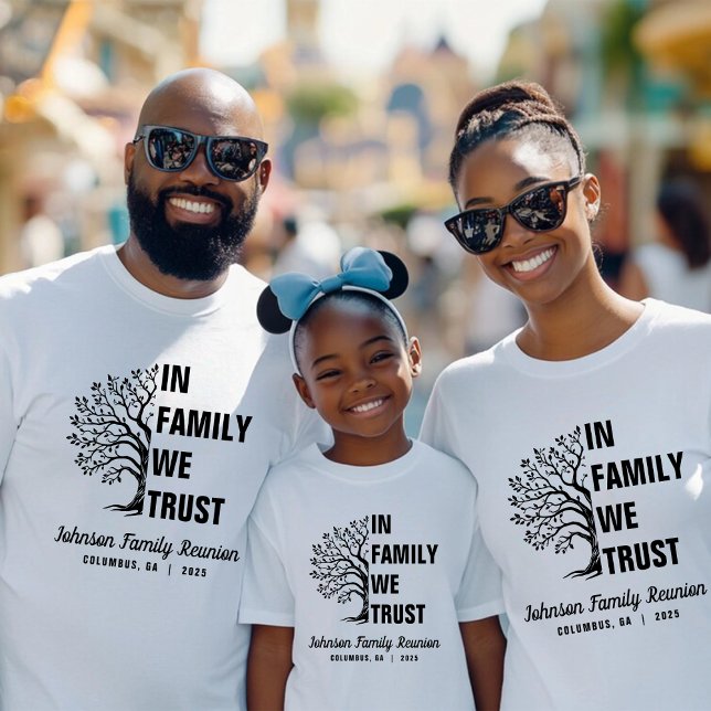 Family Tree In Family We Trust Reunion White T-Shirt (Creator Uploaded)